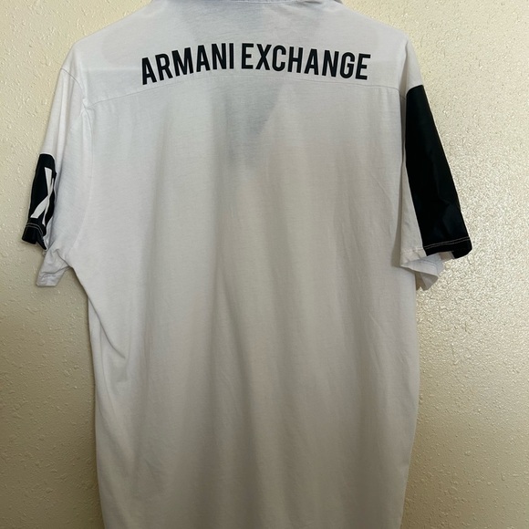 Armani Exchange White and Black Polo with 1991 Emblem - Picture 5 of 10